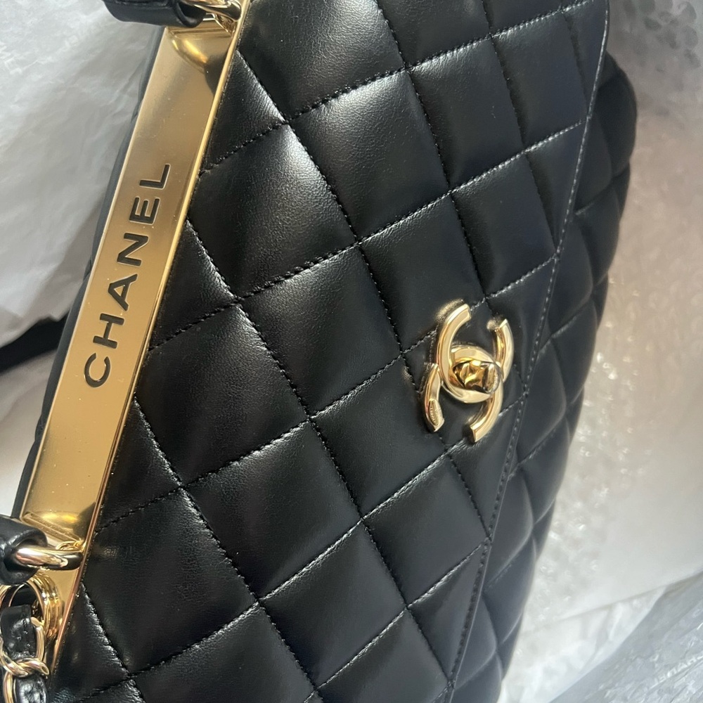 🖤✨Chanel Trendy Black Quilted Lambskin Top Handle Bag Mint! Full set ! - Picture 2 of 8